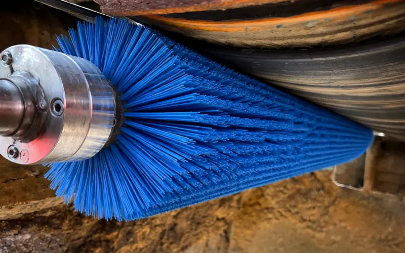 blue brush belt cleaner